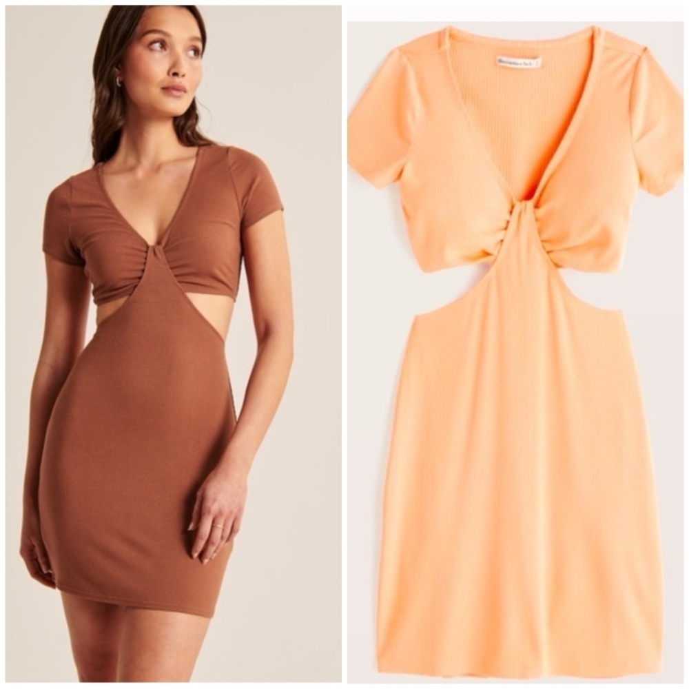 NWT Abercrombie & Fitch Cutout Mini Dress - Light Orange